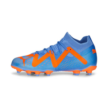 Scarpe da calcio azzurre e arancioni da ragazzo Puma Future Match FG/AG Jr, Brand, SKU s356000073, Immagine 0